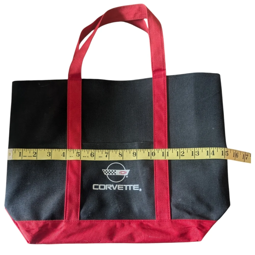 Corvette Canvas Red & Black Tote - Picture 4 of 6
